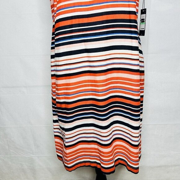 Tommy Hilfiger Sundress Size 8 Dress Linen Blend Orange Blue White Striped NWT - Picture 3 of 10